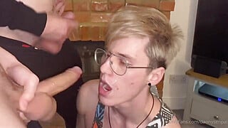 Guy in Glasses Sucking Dicks Big Boobs Porn Video